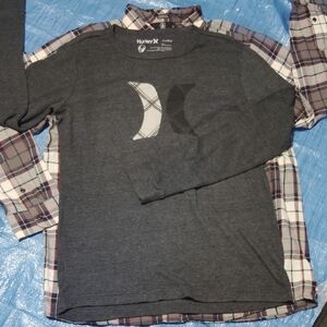 Hurley Charcoal Long Sleeve Tee for Men